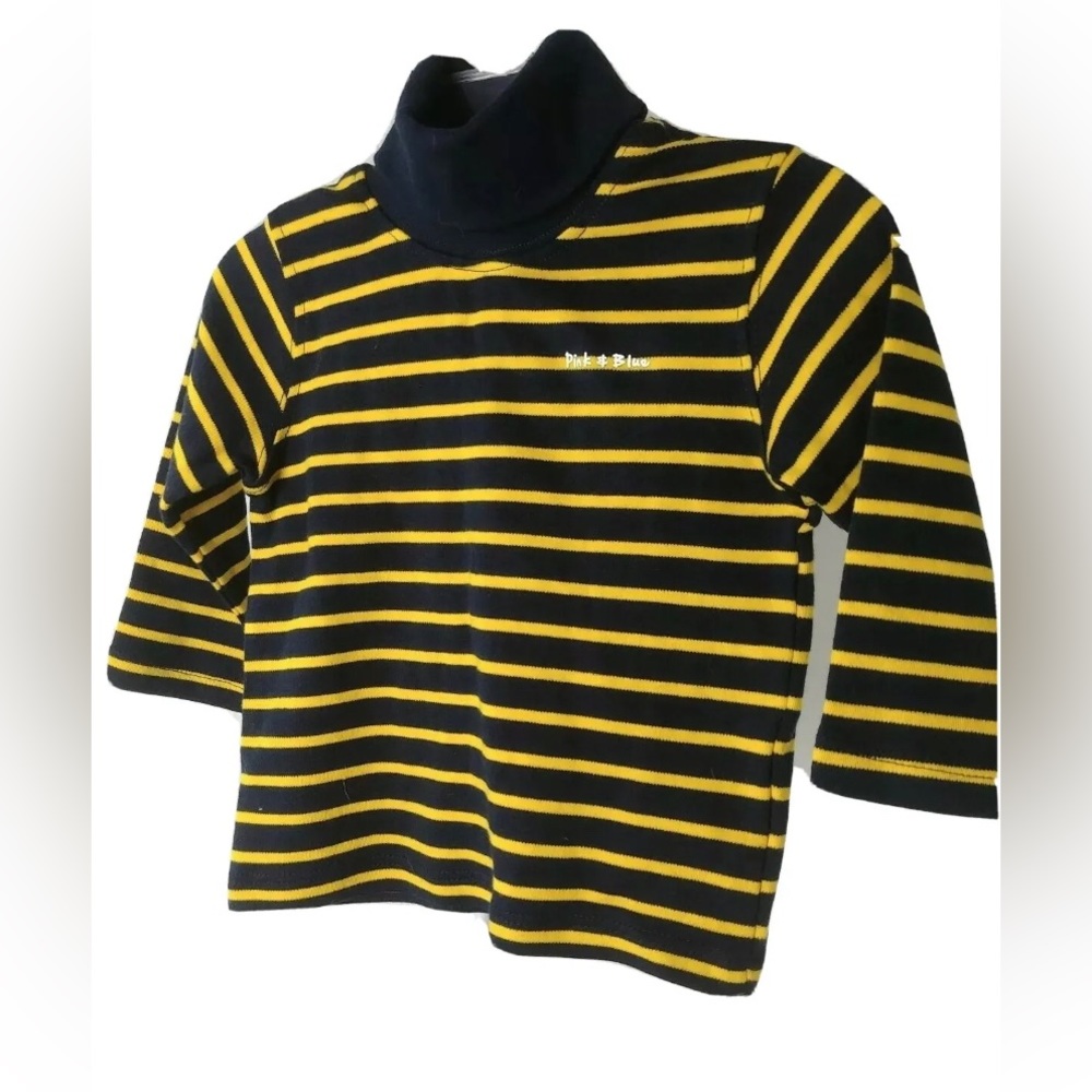 Pink Blue. Boys turtle neck. 6-12 Months. NWT Striped Yellow & Black